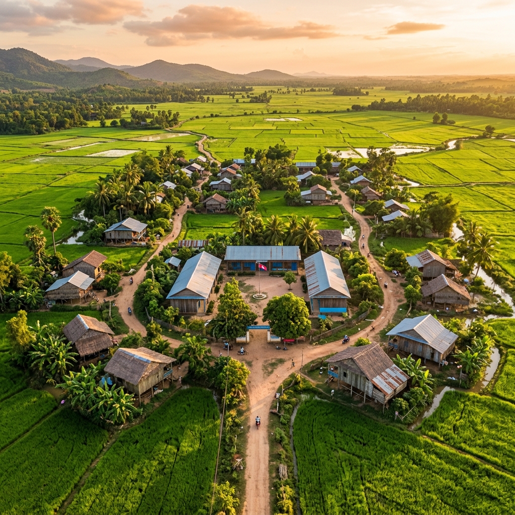 Rural Cambodian village